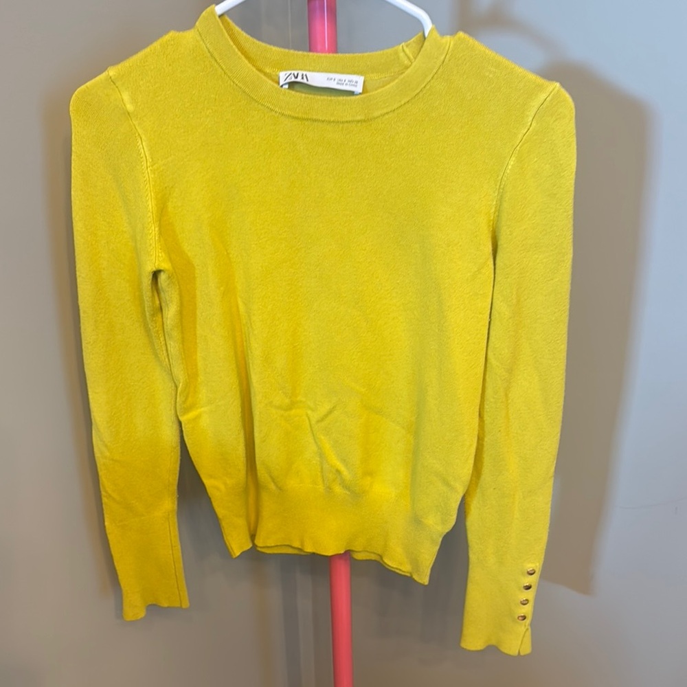 Zara Mustard Knit Top